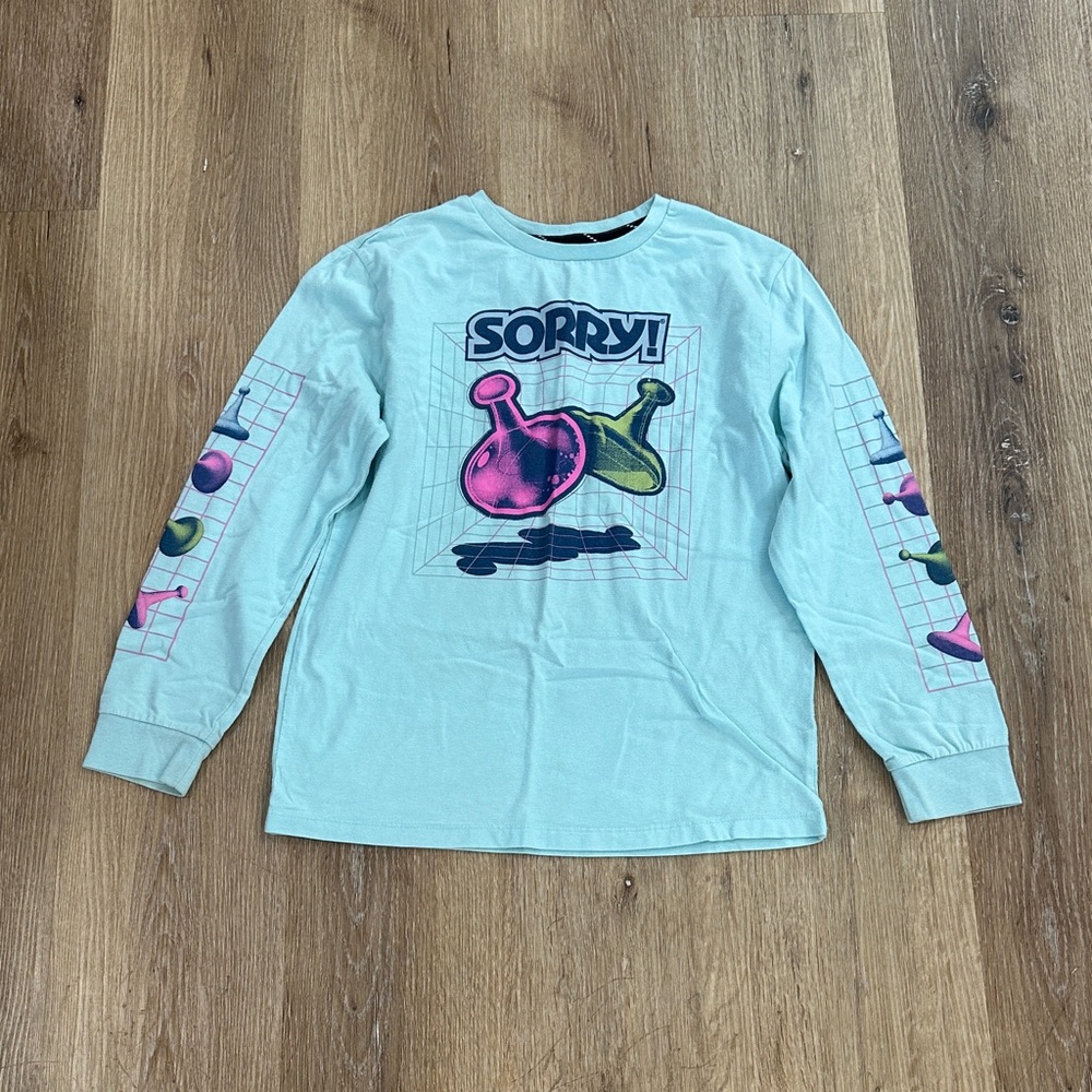 Sorry! Graphic‎ Long Sleeve Kids Shirt - Light Blue